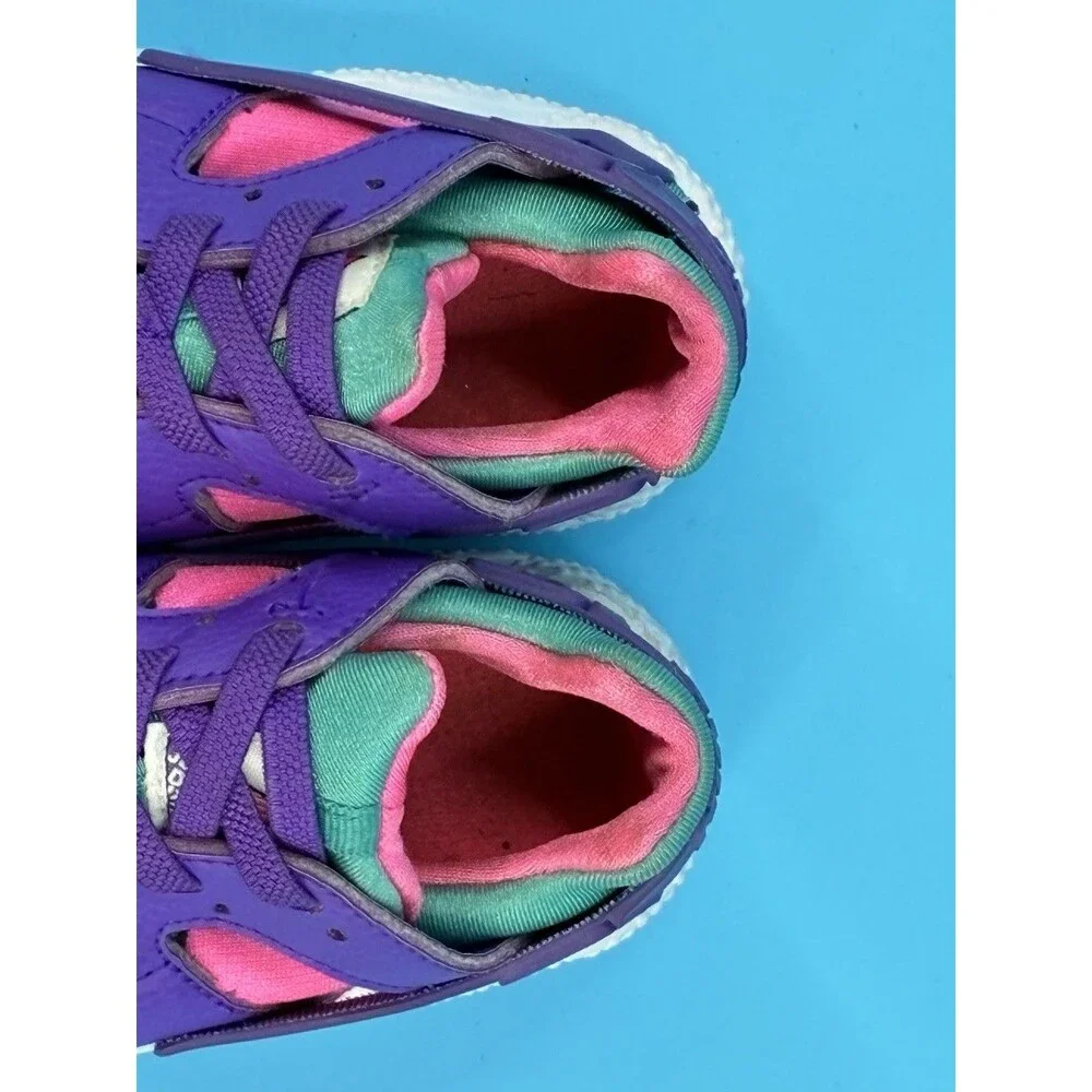 Nike Huarache Run Now TD Toddler Shoes Purple Teal Pink Size 8C BQ7098-300